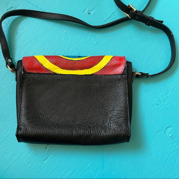 Original hand-painted mystic eye upcycled crossbody bag - Picture 3 of 6